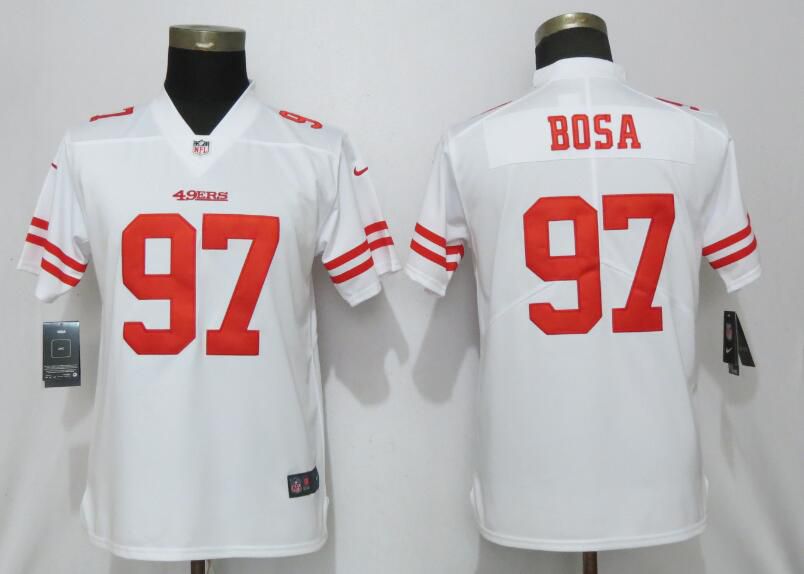 Women San Francisco 49ers 97 Bosa White Nike Vapor Untouchable Player NFL Jerseys